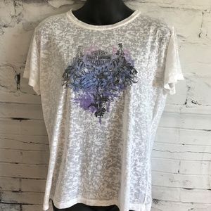 Harley Davison Jamestown California Burn out Tee L